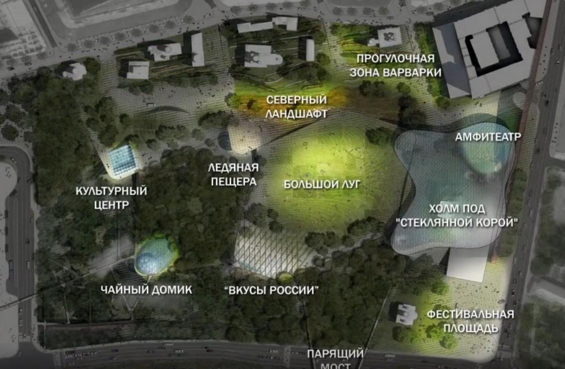 Карта зарядья в москве